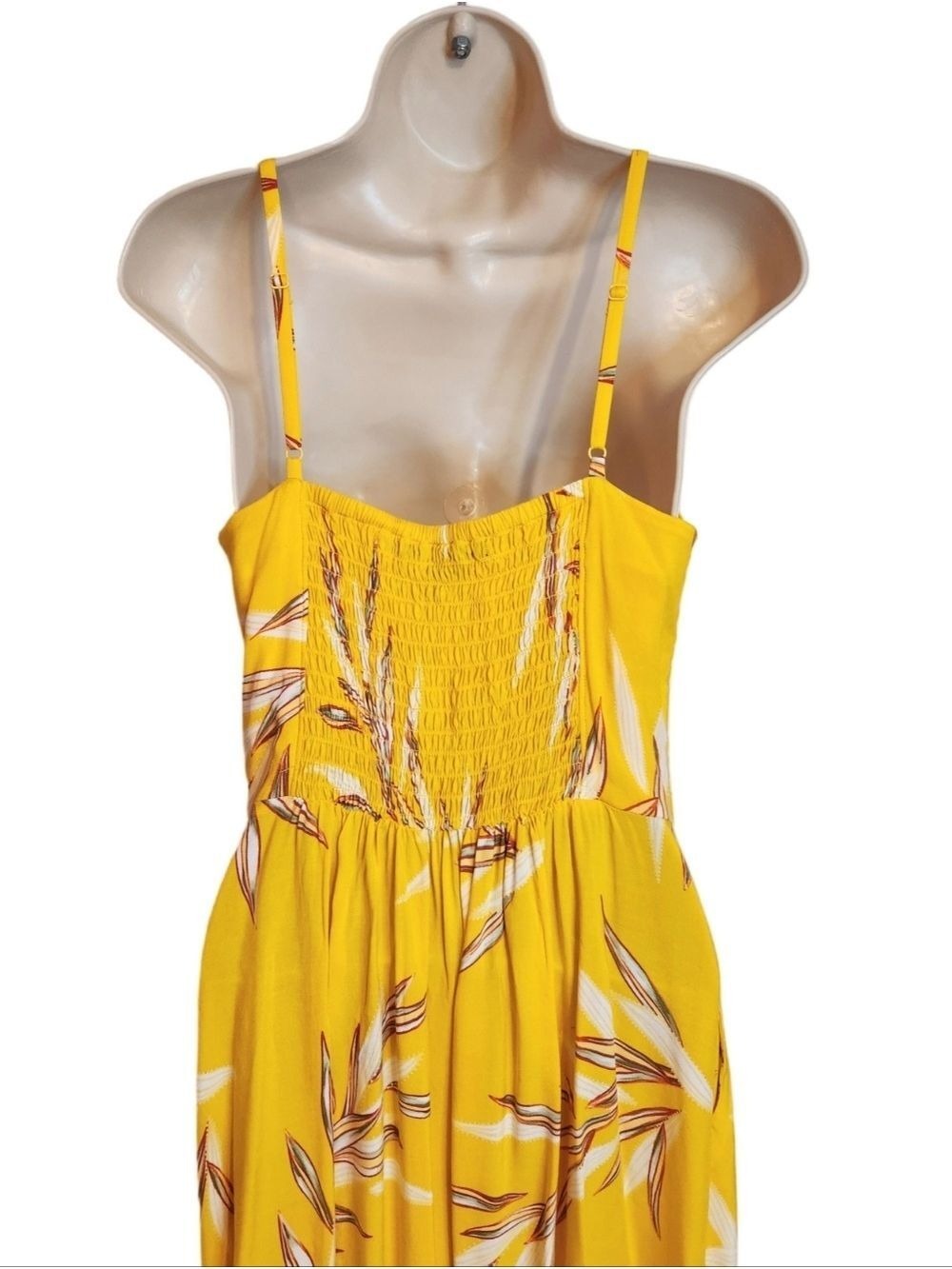 Apt 9 Yellow Floral Spaghetti Strap Fit And Flare Mini Dress Medium - Picture 5 of 9